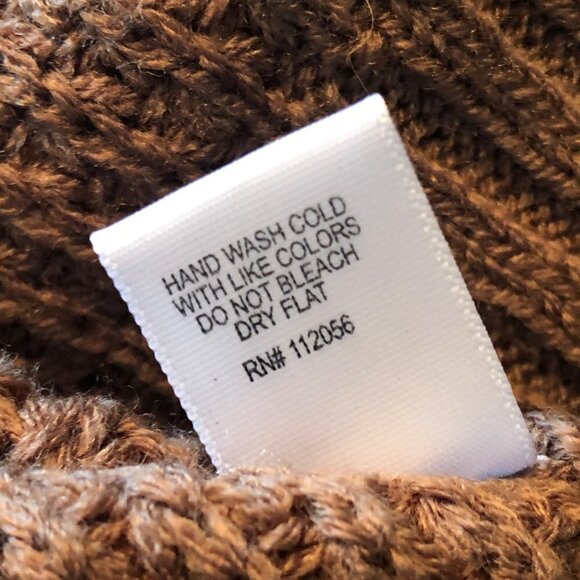 Zenana Brown V Neck Balloon Sleeved Sweater SzS - Picture 6 of 8